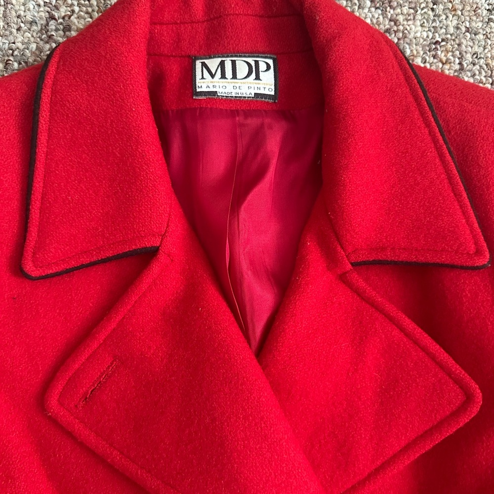 Women's Red Pea Coat
